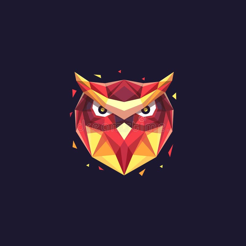 Abstract Head Owl Geometric illustration vector template royalty free illustration