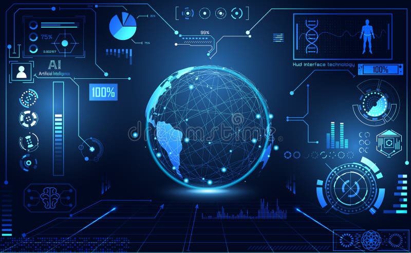 Abstract health medical world ui futuristic hud interface hologram science healthcare icon digital technology science concept mod vector illustration