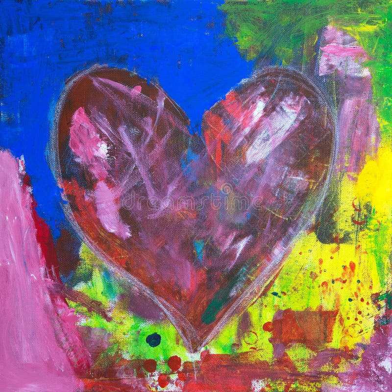 Abstract heart acrylic painting vector illustration Abstract heart acrylic painting vector illustration