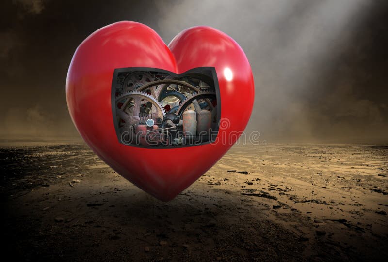 Abstract Heart, Love, Machine Parts royalty free stock photos