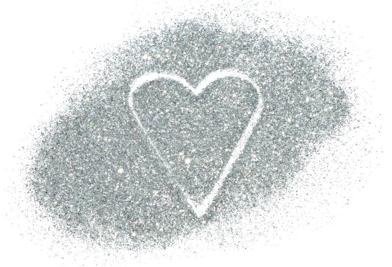 Abstract Heart of Silver Glitter Sparkle on White Background Stock Photo Image of blur, makeup