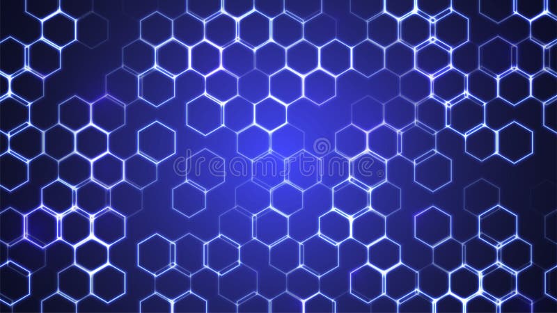 Abstract Hexagon Background. Hexagonal Pattern on Blue Backdrop Stock Vector  - Illustration of cyberspace, hexagon: 199614059