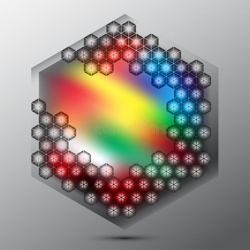 Abstract hexagon lights stock illustration