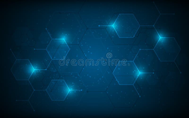 Abstract hexagon pattern molecular sci fi scientific design tech innovation concept background royalty free illustration Abstract hexagon pattern molecular sci fi scientific design tech innovation concept background royalty free illustration