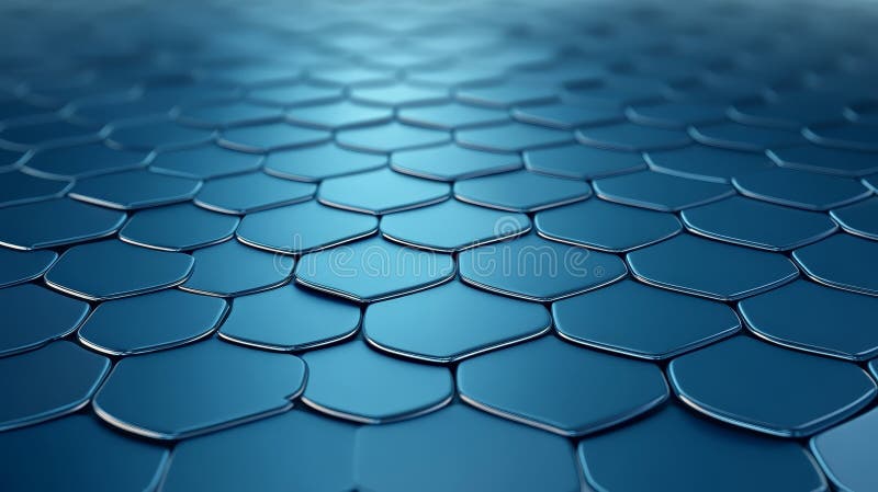 Abstract hexagonal blue tile pattern background stock illustration