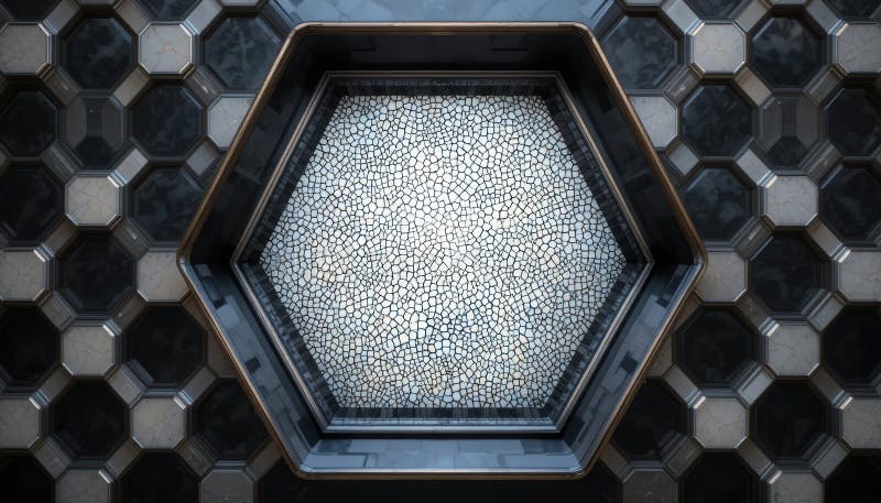 Abstract Hexagonal Geometric Architectural Design royalty free illustration
