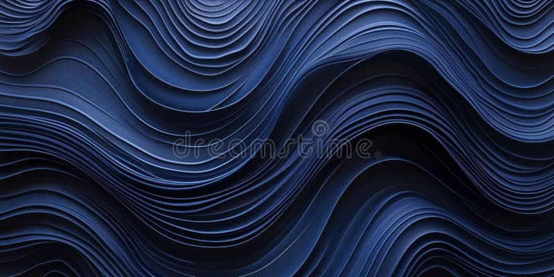 Abstract High Contrast Dark Blue Wavy Layers Texture Background per design e decorazione Ispirazione immagini stock libere da diritti