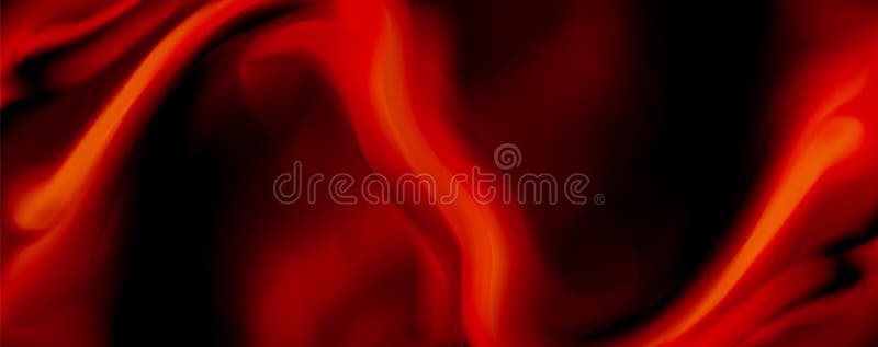 Abstract Horizontal Background with Red Flow. Dark Fluid Texture vector illustration