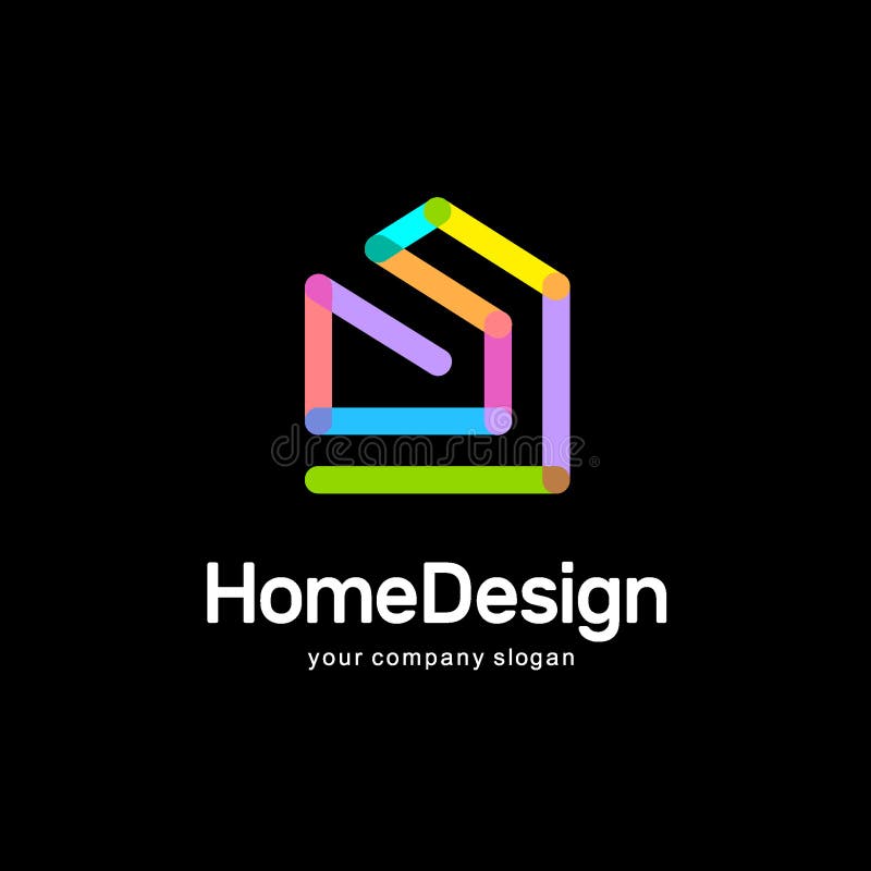 Abstract house vector logo template. Colorful sign. Home design stock illustration Abstract house vector logo template. Colorful sign. Home design stock illustration
