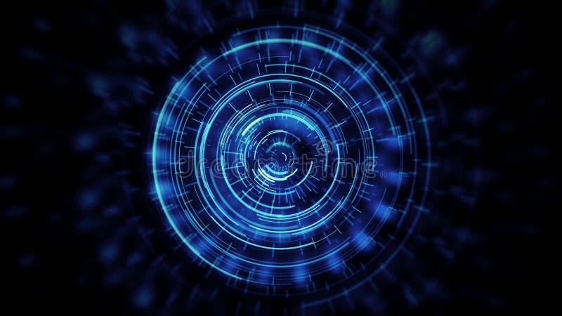 Abstract Hud Technology Circles Background Loop Stock Video - Video of ...