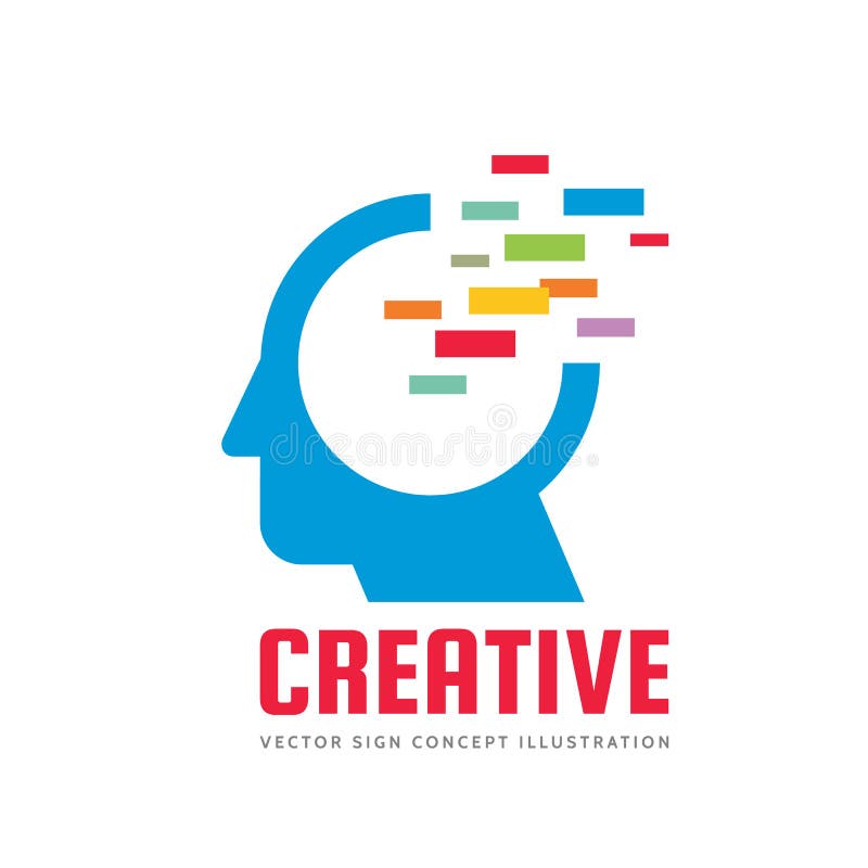 Abstract human head - vector logo template concept illustration. Creative imagination sign. New idea symbol. Graphic design. stock illustration Abstract human head - vector logo template concept illustration. Creative imagination sign. New idea symbol. Graphic design. stock illustration
