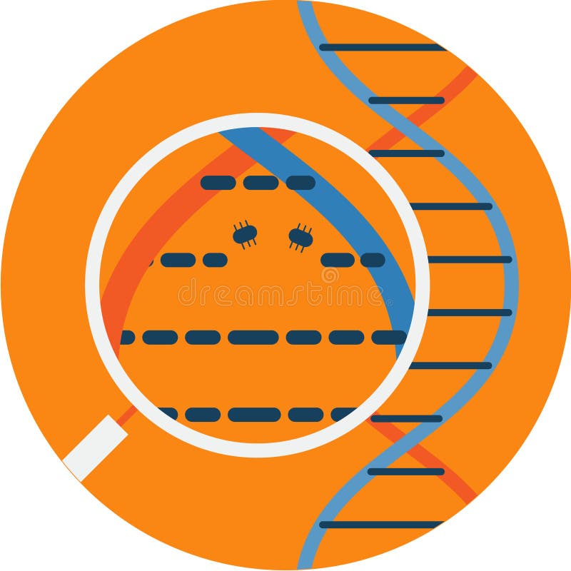 Abstract Icon for Viewing Nanobots through Microscope. vector illustration