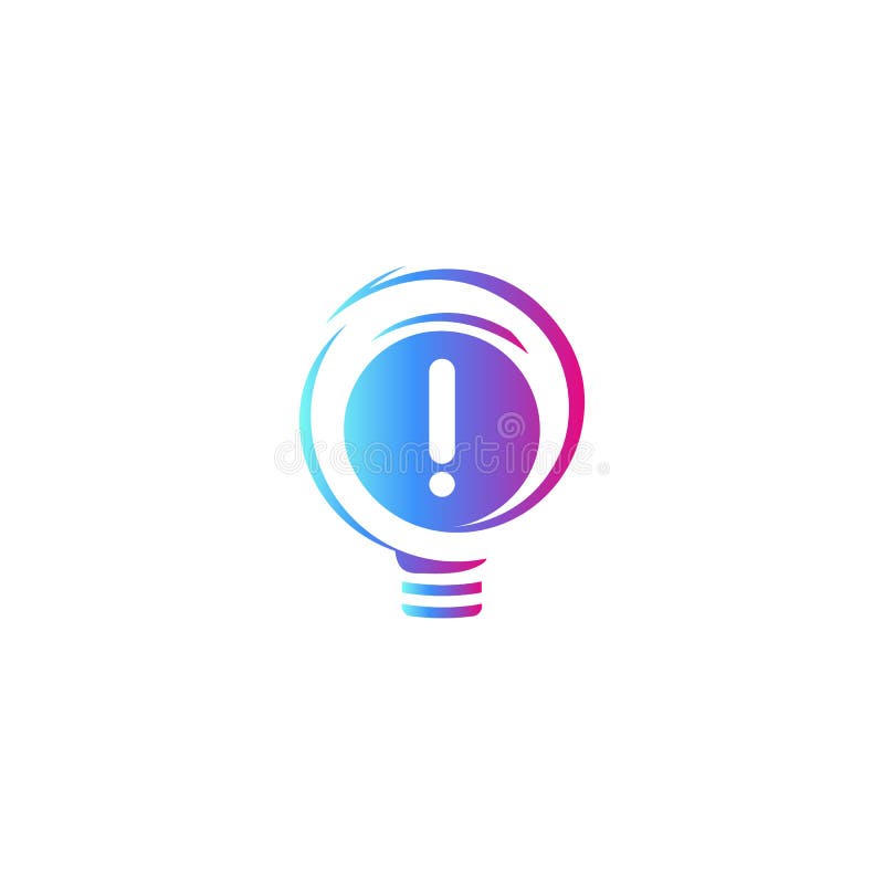 Abstract idea symbol, lightbulb eureka sign gradient color vector isolated logo on white background. vector illustration