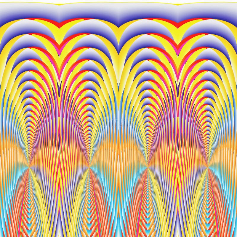 Symmetrical abstract illustrations of colored figures royalty free illustration