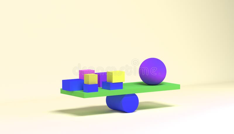Abstract illustration of equilibrium. 3D visualization vector illustration