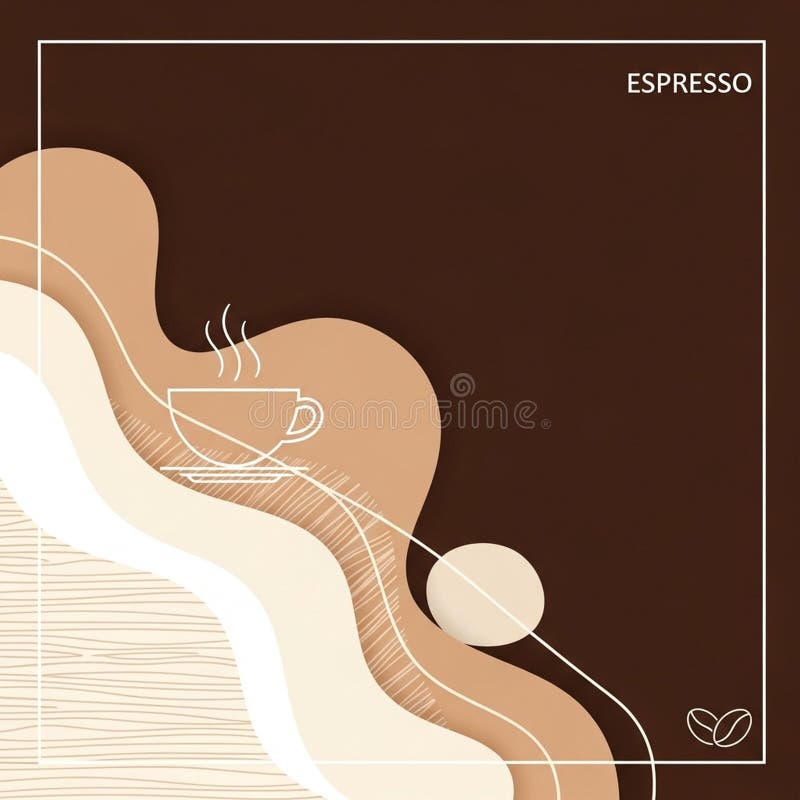 Abstract illustration featuring a stylized coffee cup emitting steam vector illustration