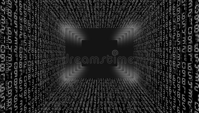 Abstract illustration. Vector streaming binary code background. vector illustration