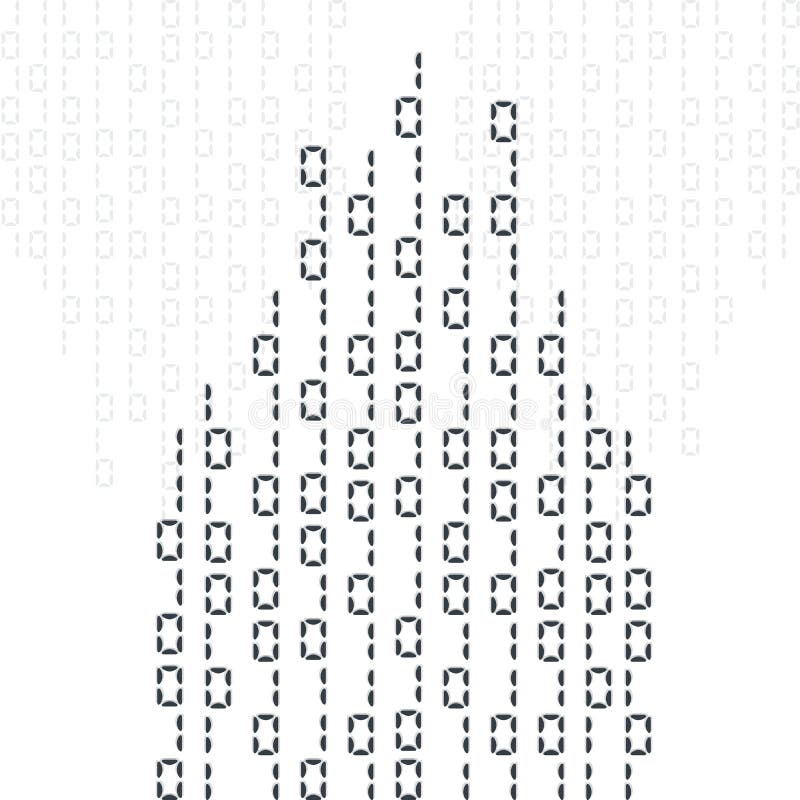 Abstract illustration. Vector streaming binary code background. vector illustration