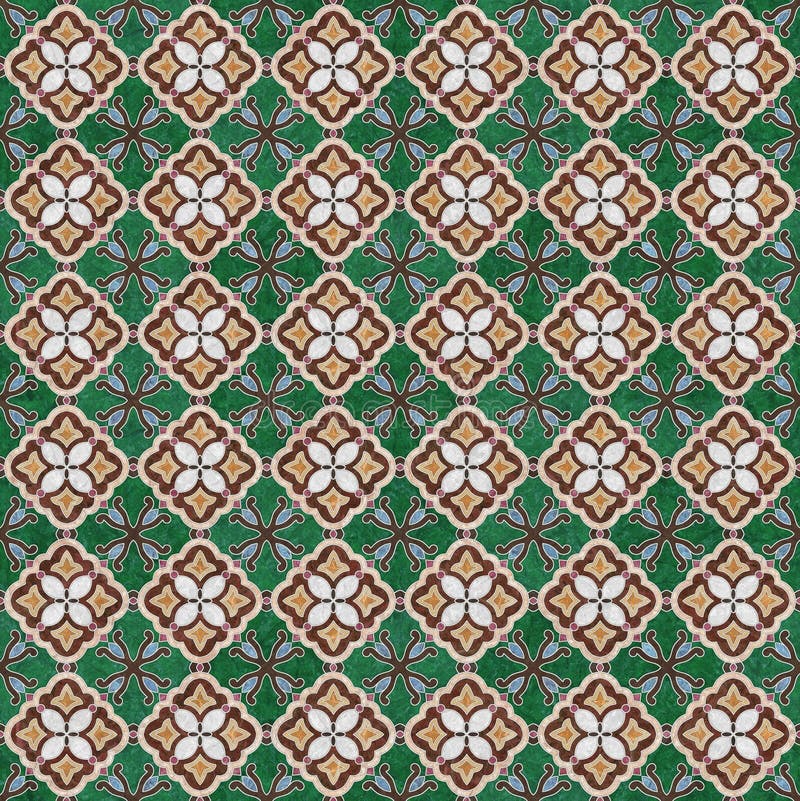Abstract design pattern for wall tile and floor tile, mosaic, geometric, home decorative art wall tiles stock illustration