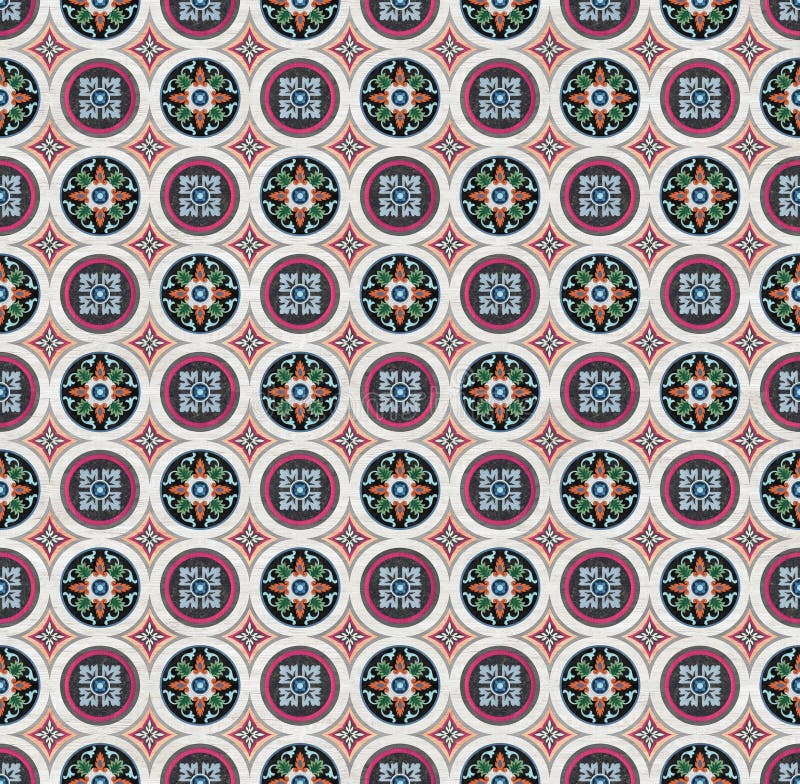 Abstract design pattern for wall tile and floor tile, mosaic, geometric, home decorative art wall tiles stock illustration