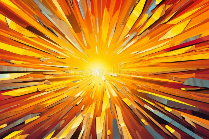 An abstract image of a burst of light coming out of a broken window vector illustration