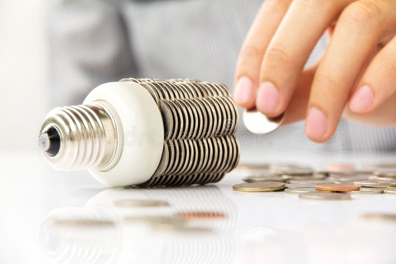 Abstract image of coin light bulb