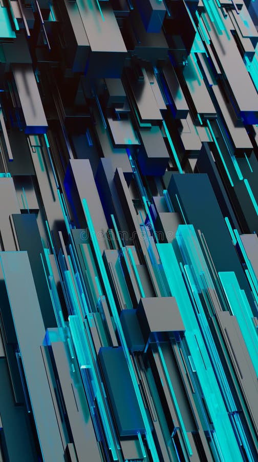 Abstract image of cubes background in blue toned vector illustration