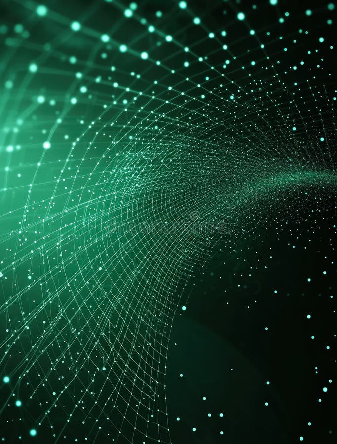 Abstract Green Network Tunnel Background vector illustration