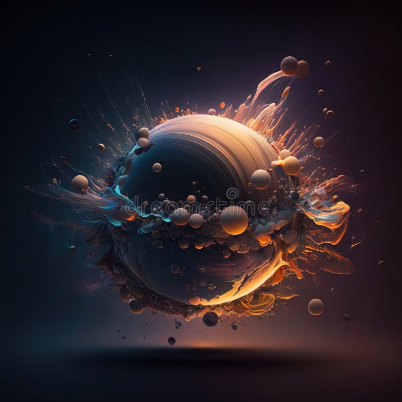 Abstract image of explosion at the subatomic level. Generative AI vector illustration