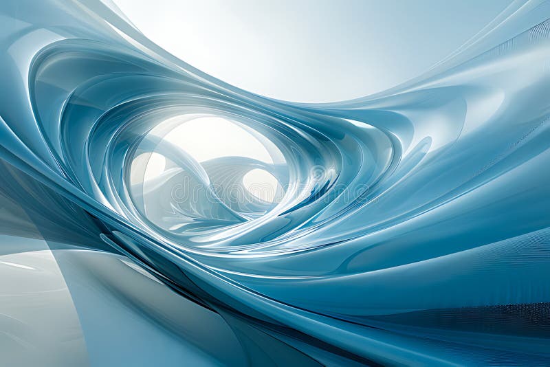 Abstract image featuring flowing blue swirls and curves stock photography
