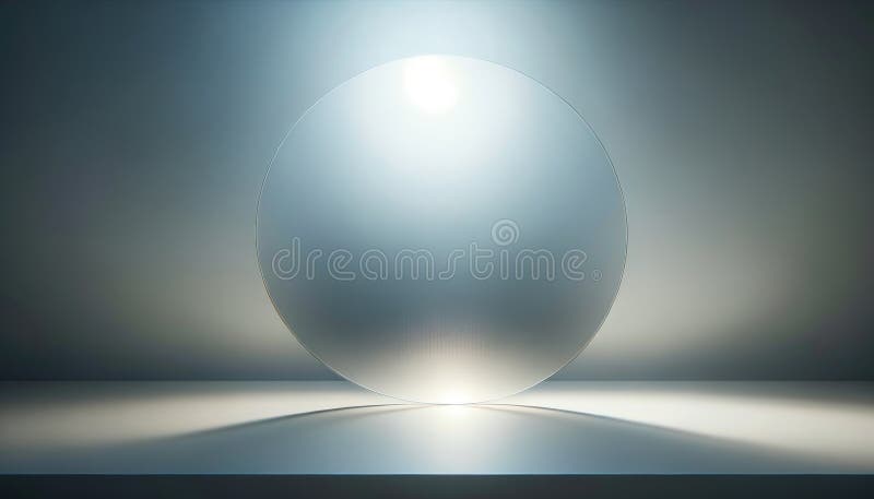Abstract Minimalist Circle with Light Flare, stock illustration.