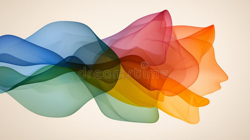 Abstract Multicolored Waves Flowing Seamlessly on Beige Background vector illustration