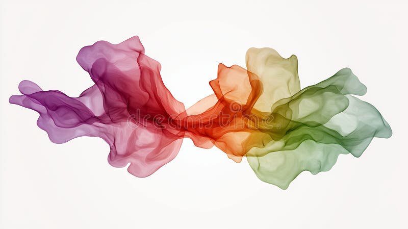 Abstract Multicolored Flowing Forms on White Background royalty free illustration