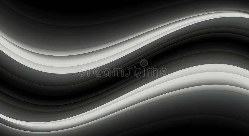 Abstract black and white wavy lines stock illustration