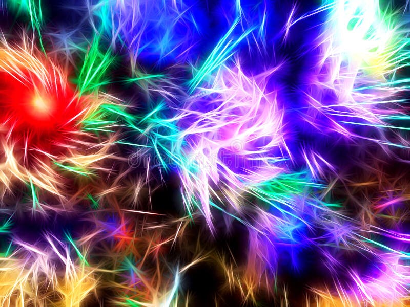 Abstract Image of a Figure in Neon Light Stock Illustration