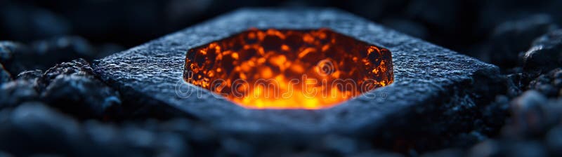 An abstract image of a hexagonal network, glowing with warm orange and blue colors, highlighting a technological or. An abstract image of a hexagonal network, glowing with warm orange and blue colors, highlighting a AI generated