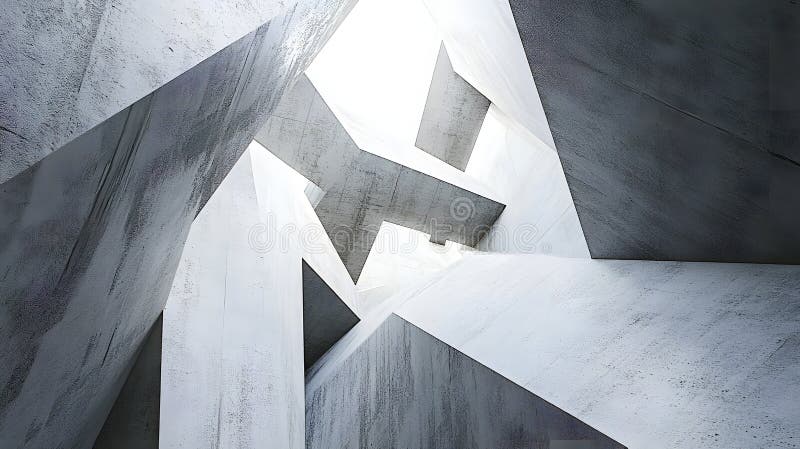 Abstract Concrete Architecture Geometric Forms and Light royalty free illustration