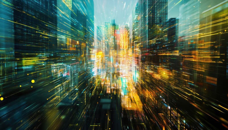 Abstract Image Visual Of A Smart City And Wireless Communication Network Featuring Internet Of royalty free stock images