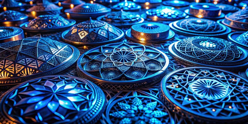 夜间工程图中工业设计摄影几何图形的抽象 库存例证