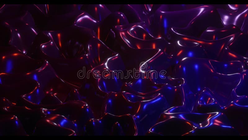 Abstract Infinite Loop Animation 3D Hintergrund von Metallflüssigkeitswellen und hellen Farblicht stock abbildung
