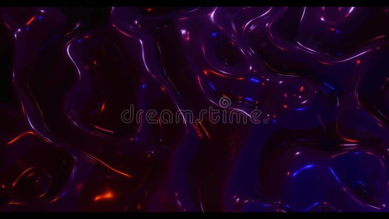 Abstract Infinite Loop Animation 3D Hintergrund von Metallflüssigkeitswellen und hellen Farblicht stock abbildung