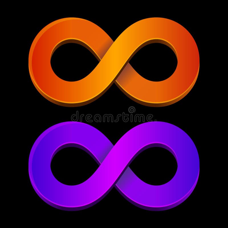 Abstract infinity orange and blue sign royalty free illustration