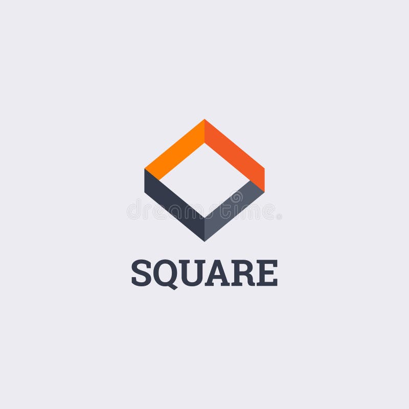Abstract Infinity Square Shape Company Business Logo royalty free illustration