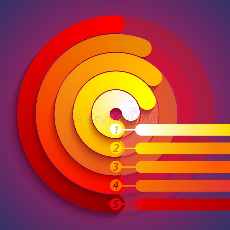 Abstract infographic red, orange and yellow 3d