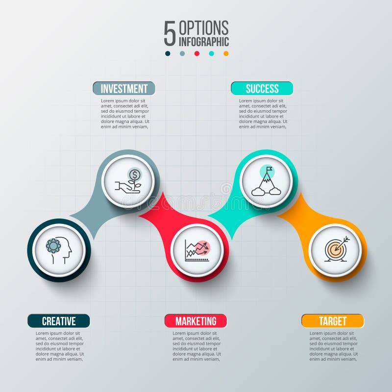 Abstract infographics number options template.