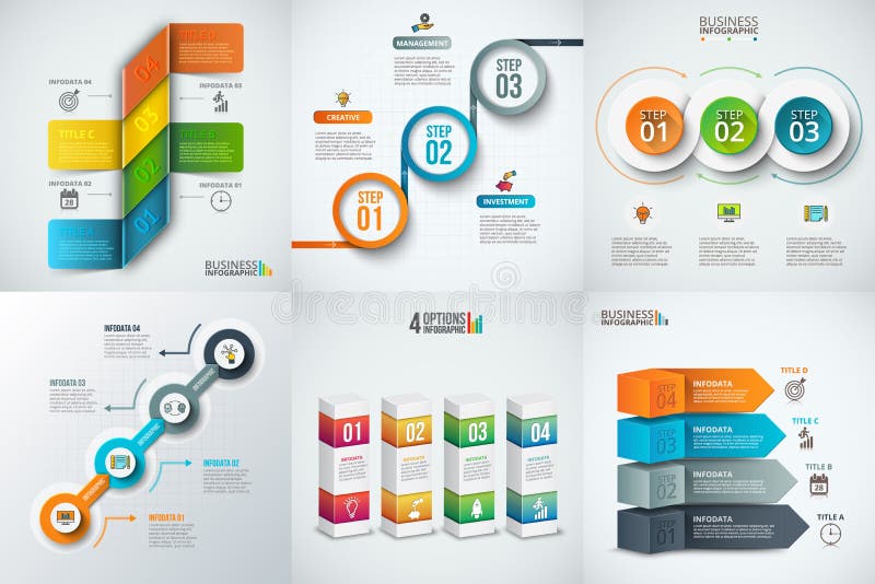 Abstract infographics number options template.