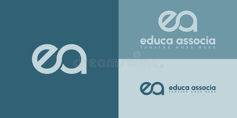 Abstract initial letter EA or AE logo in white color isolated in multiple background colors royalty free illustration
