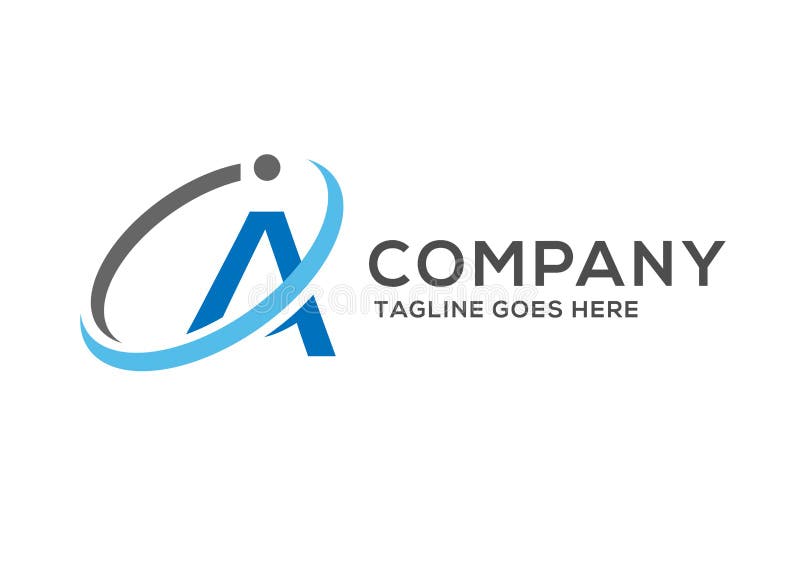 Abstract initial letter a orbit logo royalty free illustration