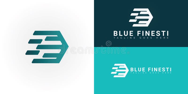 Abstract initial letters BF or FB logo in green color isolated on multiple background colors. stock illustration