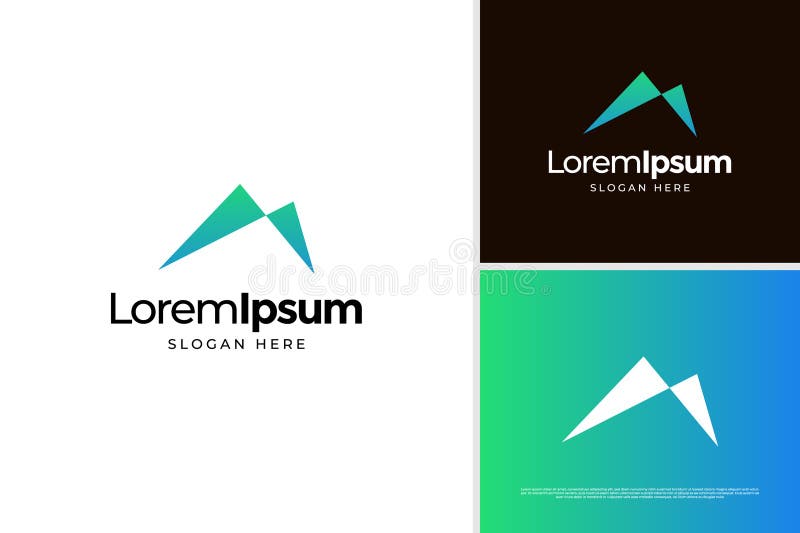 Abstract initial A logo. Creative mountain logo vector design vector illustration